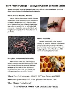 Backyard Garden Series & Family Folk Dance @ Fern Prairie Grange